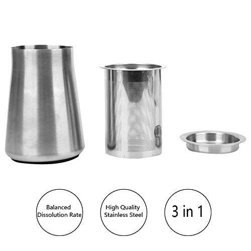 Astibym Kit de coador de café, peneira em pó de metal multifuncional durável de malha fina de alta e