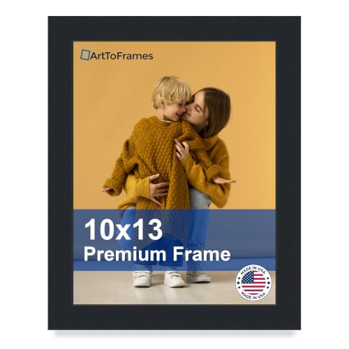 ArtToFrames 10x13 Picture Frame for Photos, Black Engineered Wood with Glass and Saw tooth hanger, Black Finish for Home Decor, Made in the USA