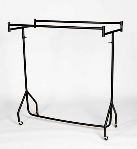 The Shopfitting Shop Black 4Ft Double Top Parallel Clothes Rail 4Ft Long X 5Ft High Heavy Duty Garment Rail