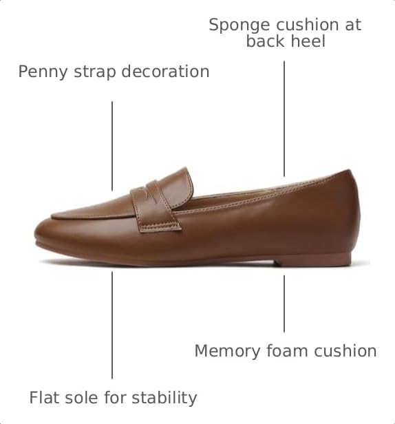 Image of Tilocow Women's Loafers Penny Loafers for Women Comfortable Round Toe Flats Fashion Work Dressy Shoes