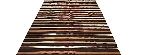 Colorful Vintage Handmade Turkish Kilim Rug Old Carpet 7.5x4.9 feet 228x152 cm