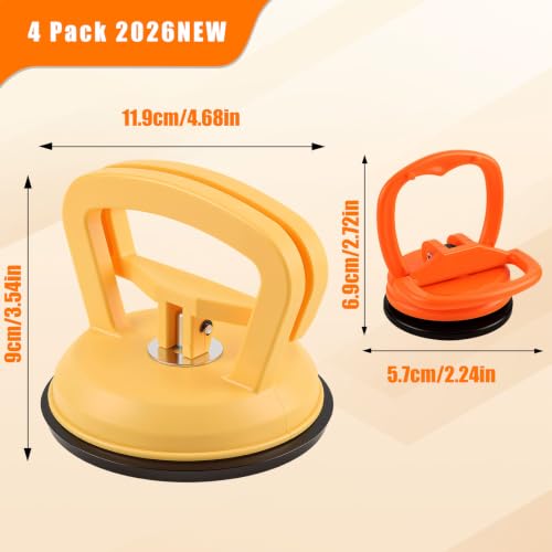 Image of Dent Puller,Powerful Car Dent Puller,Powerful Suction Dent Removal Kit for Cars,with Mini and Big,Dent Remover Tool for Car Dent Repair (2 Yellow + 2 Orange)