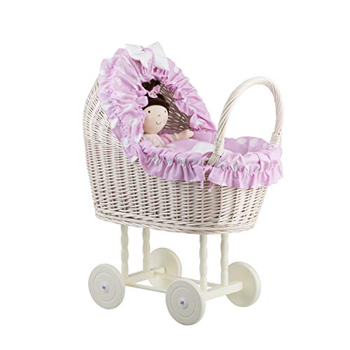 E-wicker24 Carrozzina di vimini per le bambole con...