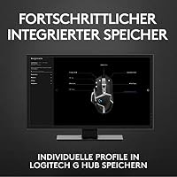 Logitech G502 HERO Gaming-Maus Special Edition mit HERO 25K DPI Sensor, RGB-Beleuchtung, Gewichtstuning, 11 programmierbare Tasten, anpassbare Spielprofile, PC/Mac - Schwarz/Weiß – Ansicht 5