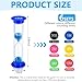 Sand Timer, KISEER 6 Pcs Colorful Hourglass Sandglass Sand Clock Timers Set 30sec / 1min / 2mins / 3mins / 5mins / 10mins for Brushing Children's Teeth, Cooking, Game, School, Office
