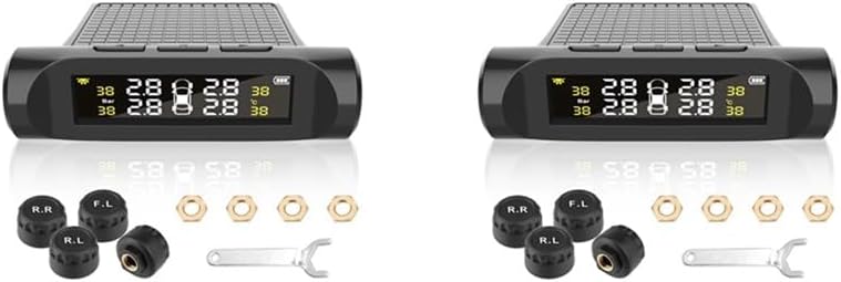 [Renewal Part] 2X Car TPMS Tyre Pressure Monitoring Systemtyre Pressure Battery Digital LCD Display Auto Security Alarm Systems [Replacement]