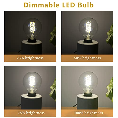 Meilux G25(G80) 6W Led Globe Light Bulbs, Neutral White 4000K, 6W Equivalent To 60W, 600Lm E26 Base Dimmable With 80+ Cri, Vintage Edison Led Filament Clear Bulbs For Bathroom Bedroom Vanity(6 Pack) #TOP2
