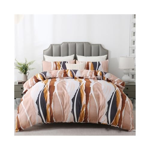 Housse de couette géométrique en microfibre double face pour lit Queen US