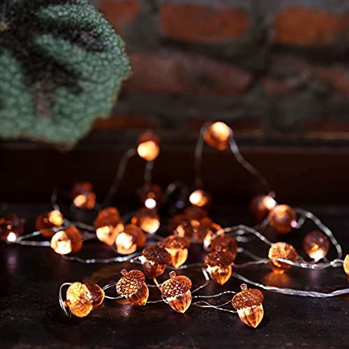 Decorative Fairy Acorn String Lights Thanksgiving Decoration Autumn Garland Cute Novelty Lights 30 LEDs 10 ft Battery Operated for Bedroom Wedding Birthday Harvest Decor - Image 3