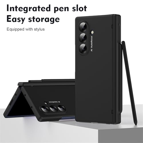 Étui Galaxy Z Fold 7 noir avec porte-stylet et protection d'objectif charnière - 6