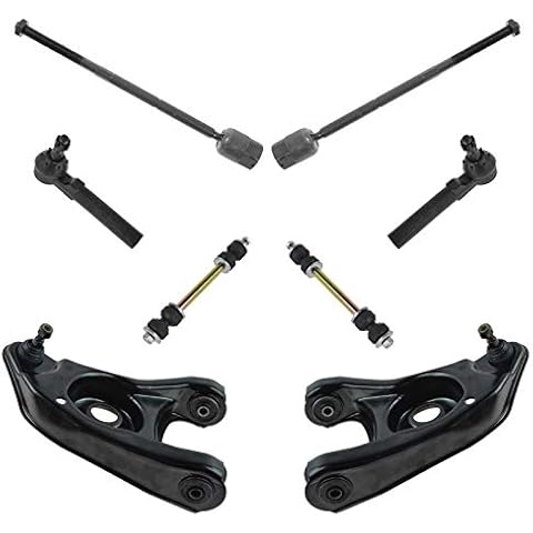 TRQ Front Steering & Suspension Kit Control Arm with Ball Joint Sway Bar Stabilizer Link Tie Rod Compatible with 1994-2004 Ford Mustang Cover