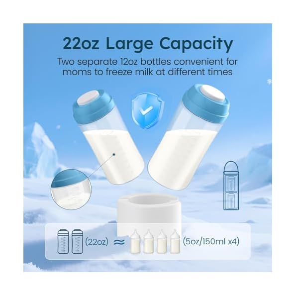 Portable-Breast-Milk-Cooler-for-Travel-22oz-Large-Capacity-Breastmilk-Chiller-for-Working-Moms-360-Cooling-Keeps-Milk-Chilled-24-Hours-Includes-2-Baby-Bottles-Breastfeeding-Essentials