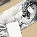 ProbTis Black and White Dragon Mouse Pad, Large Japanese Desk Mat, XXL Anime Gaming Keyboard Mat, Oriental Decor, Big Extended Desk Protector for Home Office, 35.4