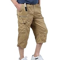 Algopix Similar Product 19 - Mens Long Cargo Capri Shorts