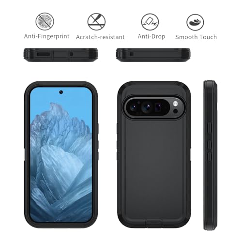 Ylzhe for Pixel 10 Pro Case,3 in 1 Design Durable Heavy Duty Protection,Black - image 2