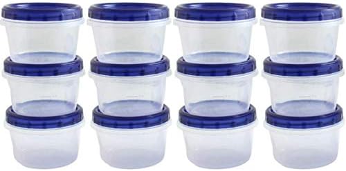 Twist Top Food Deli Containers Screw And Seal Lid 16 Oz Stackable Reusable Plastic Storage Container 12 Pack.