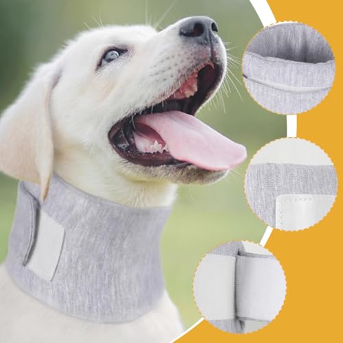 1 Stück Halskrause Hund, Bequemes Halsband zur Genesung von Haustieren, Wundschutz, Antileck-chirurgisches Genesungshalsband für Katzen und Hunde nach Operationen（Grau）
