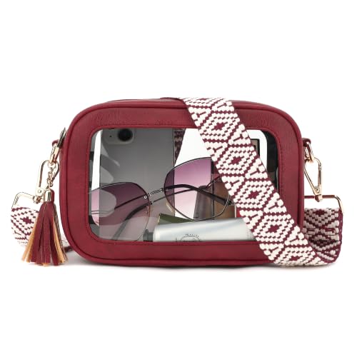 Image of LOXOMU Clear Crossbody Bag Stadium Approved - Waterproof Clear Purses for Women Stadium Bag with Adjustable Guitar Strap