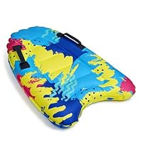 Aufblasbares Bodyboard Tragbares Bodyboard Kinder mit Griffen, Schwimmhilfen für Pool, tragbares, aufblasbares Schwimmerfloss, für Kinder und Erwachsene Pool Schwimmen (Muster)