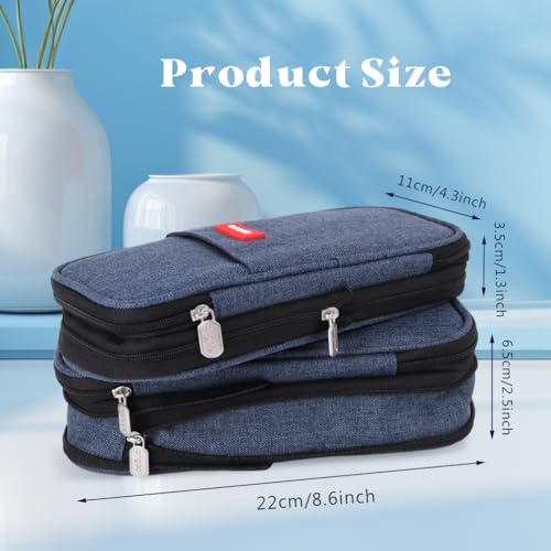Image of iSuperb Foldable Pencil Case Zipper Big Capacity Aesthetic Canvas Pencil Pouch Compartments Stationery Organizers Pen Bag for Kids Girls Boys Teen Child Student School Supplies Makeup Bags