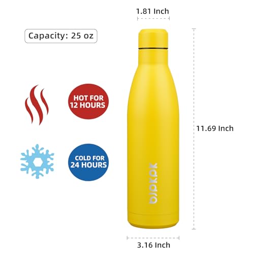 Image of BJPKPK 25 oz Insulated Stainless Steel Water Bottle, Metal Sports Flask