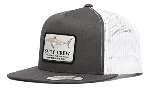 Image of Salty Crew Shark Logo Retro Trucker Hat - Unisex Adjustable Baseball Hat for Adults - Premium Cotton