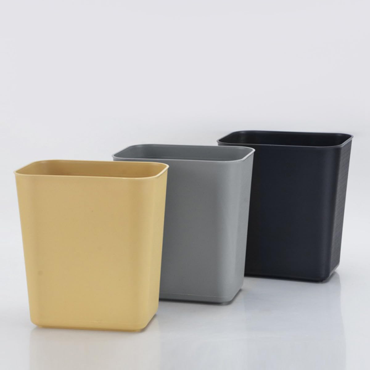 Outanaya Bidoni della Spazzatura Domestici Rettangolari in Plastica 8l Set da 2, Contenitori per Raccolta Rifiuti per Ufficio e Casa, Cestini per Carta e Rifiuti da Scrivania, Design