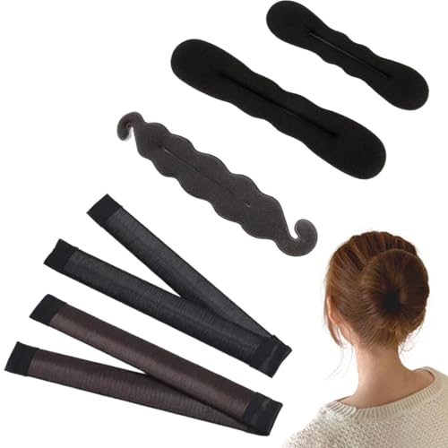 5 PCS Accesorios Pelo Mujer, Accesorios de Peinado, Gomas DIY Moño Donas Set de Diseño de Cabello, Magic Hair Bun Maker Accesorios para Mujeres Niñas Hacer Moños Pelo Pelo Largo