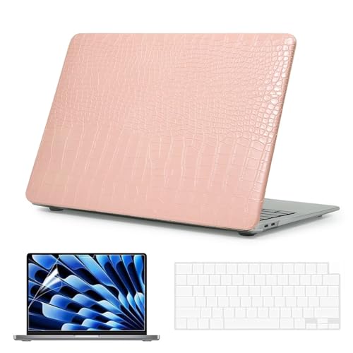 Funda MacBook Neo 13 ideal para profesionales con elegante textura de cocodrilo negra