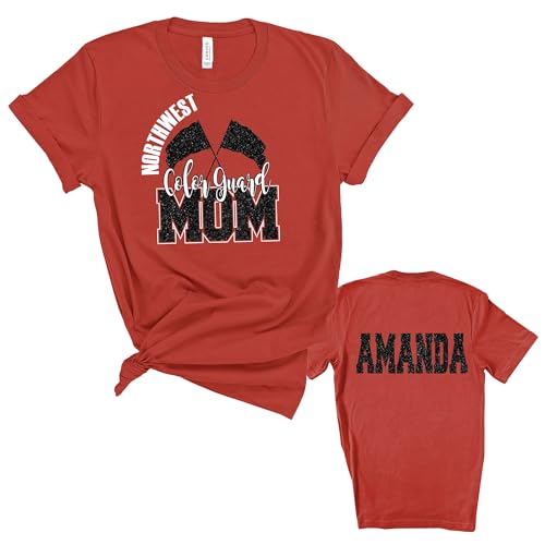 Generic Premium Glitter Design Color Guard Mom Unisex Sizing Women's Cotton Tee Shirt Color Guard Mom Gift Colorguard Drill Team Winter Guard Team Spirit Wear - 3.3001CVC Black, Small-4X-Large2