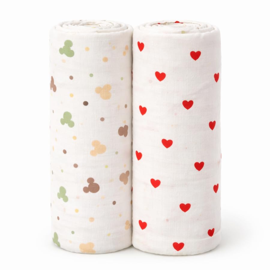 Image of 100% Muslin Cotton Swaddle for New Born Baby | Ultra-Soft & Breathable Baby Swaddle Wrap | Multipurpose Organic Blanket for Infants, Nursing Cover & Play Mat | 100x100 cm (Pack of 2)