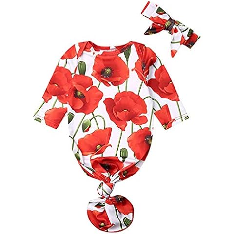 Newborn Sleeping Bag Infant Floral Wearable Swaddle Wrap Blanket Baby Girls Nightgown Pajamas & Headband Cover