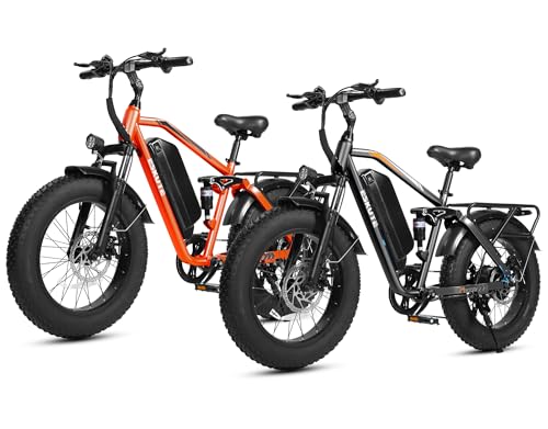 ESKUTE M300F Electric Bike for Adults, 52V 20.8Ah Long Range Battery, 33MPH Fast Ebike 1200W Motor, 20" x 4" Fat Tire Electric Mountain Bike for Men Women, Full Suspension, Commute, Off-Road image 9