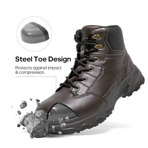 NORTIV 8 Steel Toe Boots for Men Safety Construction Work Boots,Waterproof2