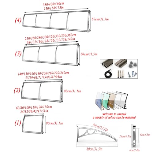 Auvent de porte en aluminium résistant aux intempéries et UV - 3