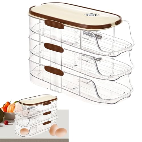 Dispensador de huevos para frigorífico, rejilla para huevos | Almacenamiento de huevos en la puerta lateral del frigorífico,Organizador estable de huevos para nevera, dispensador de huevos que ahorra