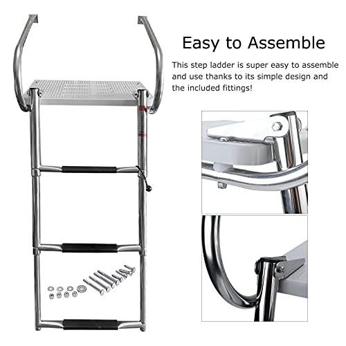 Échelle de plateforme de bain 3 étapes inox pour bateau - 7