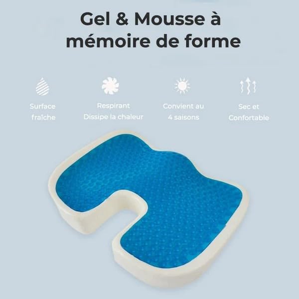 Coussin Orthopédique d'Assise Cellsius(1x Coussin Noir)