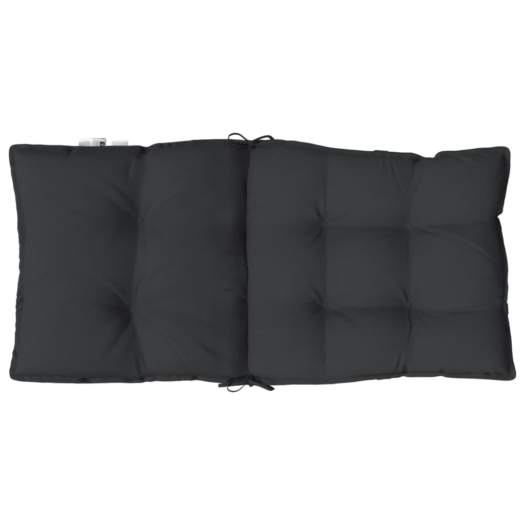 VidaXL Lot De 4 Coussins De Chaise à Dossier Bas Imperméables - Galettes Confortables Anti-Glisse Motif Carreaux Noir Pour Jardin Terrasse