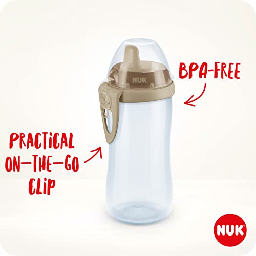 NUK Kiddy Cup Night Trinklernflasche | Schnabeltasse mit Leuchteffekt | 12+ Monate | Auslaufsicher mit harter Trinktülle | Clip und Schutzkappe | BPA-frei | 300 ml | Herzen (lila), 10255677
