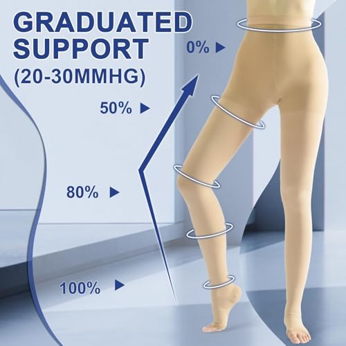 beister medical compression pantyhose women amp men20-30mmhg open toe thigh high compression tights graduated support