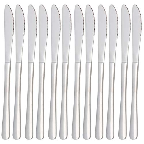 Gastro Spirit - 12-er Set Tafel-Messer/Menü-Messer - Silber, 23 cm (L), Chromstahl, Spülmaschinenfest - 3 Setgrößen (12/24/36), weiteres Besteck aus der Serie 'Nia' erhältlich Cover