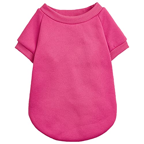 Image of Soft Puppy Sweater for Small Dogs Winter Knit Pullover, Rose M | Elastic Cuffs Pet Clothes, Holiday Party Matching, Fall Winter Daily Outfit, Soft Breathable Machine Washable Sweatshirt