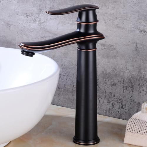 Grand mitigeur noir lavabo contre les éclaboussures style rétro