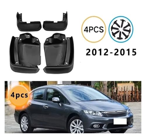 Bavettes garde boue auto pour Civic 2012-2015 | Kit garde-roues complet - 2
