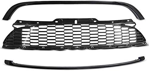 Front Grill Front Central Grill Sport VR-189 Grille Sport Glossy Black compatible with Mini Cooper S/Jcw 2006 2007 2008 2009 2010 2011 2012 2013 2014 R56/57/55 R55 R56 R57