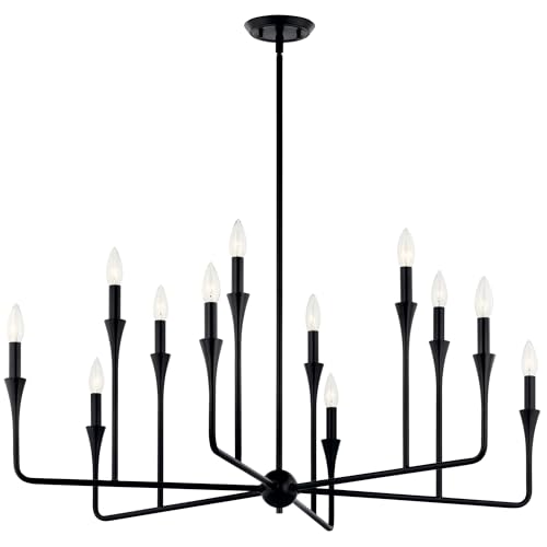 Kichler Alvaro 12-Light Multi-Tier Chandelier, Soft Modern Light in Black,