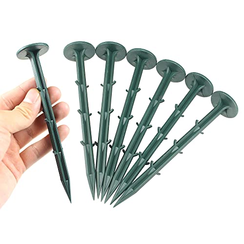 Image of 6-Inch Plastic Stakes Sturdy Lawn Nails Anchors Rustproof(50)
