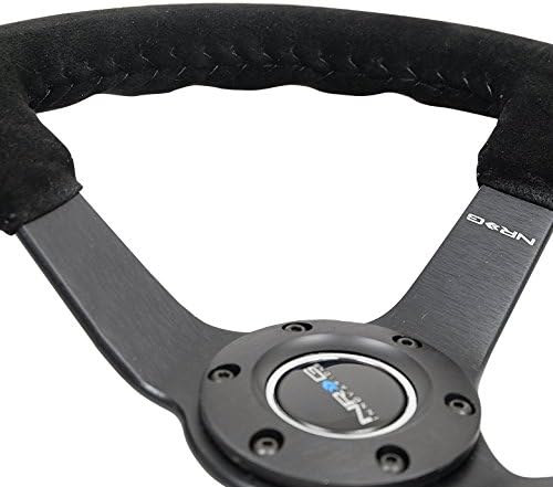 Miniatura 6 de NRG Innovations NRG-RST-036MB-S-BK - Volante reforzado de 3 pulgadas de profundidad, radio negro mate de 0.197 in, volante deportivo de 13.780 in,