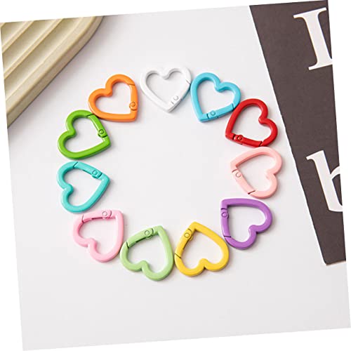 SHINEOFI 4 Sätze Pfirsichfarbene Herzfederschnalle Hundekragen Dog Hundehalsband Herstellung Auseinander Diy Schlüsselanhänger Zubehör Schnappverschluss Für Diy Zinklegierung 20 Stück * 4